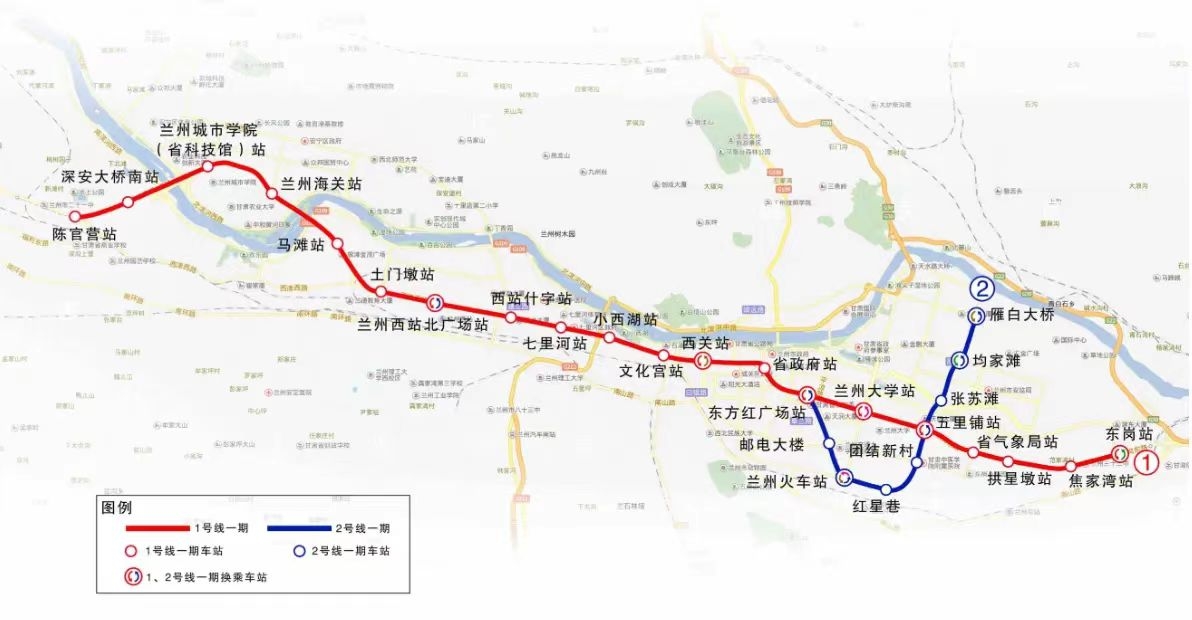 兰州地铁一号线线路图图片